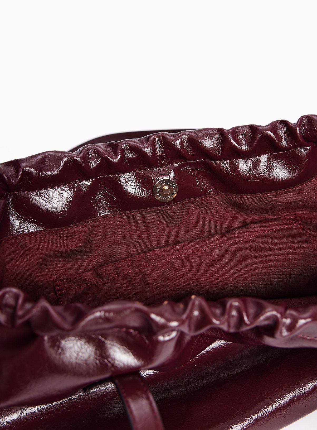 Dark Red Drawstring Gathered Top Shopper Bag One Size - Image 4 thumbnail